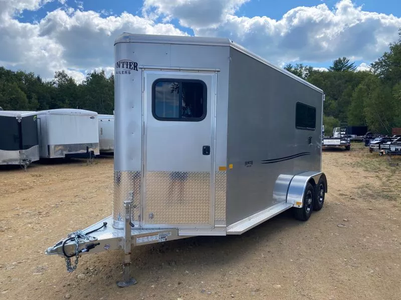 2024 Frontier Trailers Fast Track Aluminum 2-Horse Straight Load w/Rumber Flooring, Side Load Ramp