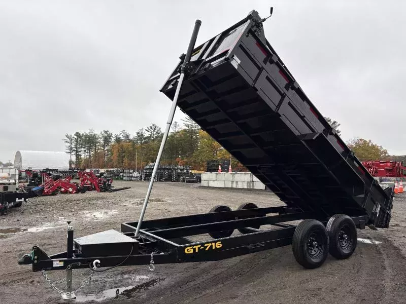 2026 Griffin Trailers 7x16 14K Telescopic Powder Coated Dump Trailer w/ Tarp Kit & Battery Charger