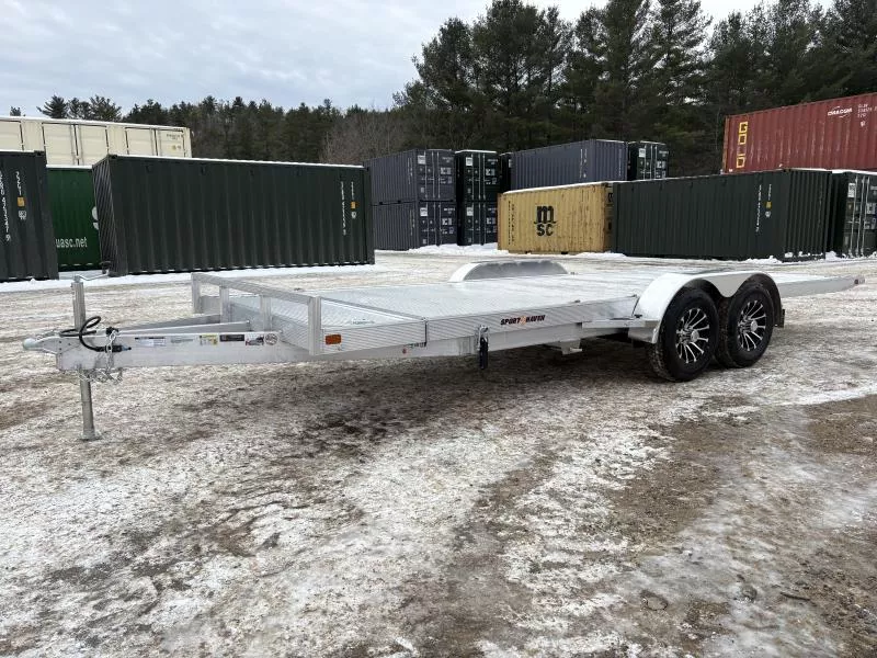 2026 Sport Haven 7x20 7K Aluminum Tilt Deck Car Hauler w/Aluminum Decking & Removable Fenders