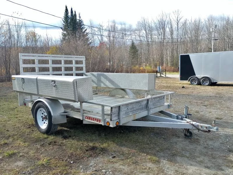 2004 Cargo Pro 7x12 Aluminum Utility Trailer w/Rear Ramp Gate, Toolboxes, Aluminum Decking