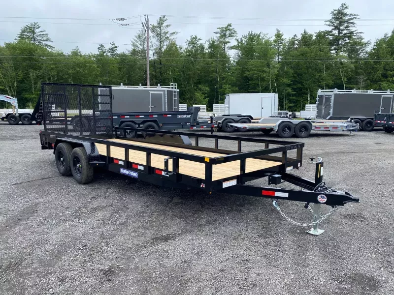 2026 Sure-Trac 7x20 Powder Coated 10K Landscape Trailer w/HD Contractor Ramp