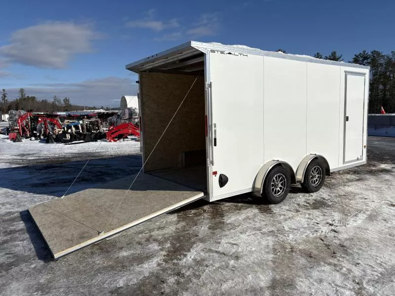 2026 Stealth Trailers 7.5x16 Aluminum Enclosed Cargo Trailer w/Rear Door Canopy w/Lights