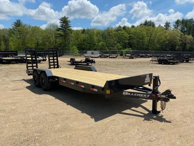 2025 Hillcrest Trailers 7x20+2 Powder Coated 16K Equipment Trailer w/HD Stand-Up Ramps