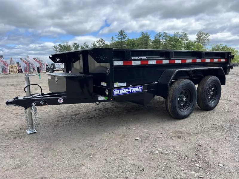 2025 Sure-Trac 5x10 Low Profile 7K Powder Coated Dump Trailer w/Barn Doors
