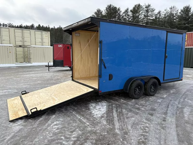 2026 Covered Wagon Trailers 7x16 Enclosed Cargo Trailer w/Extra Height, Rear Spoiler w/Lights, Blackout Package & PolyCOR Exterior