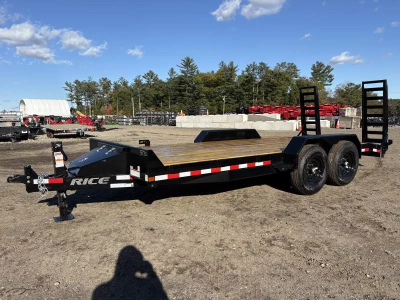 2026 Rice Trailers 7x18 14K Equipment Hauler w/D-Rings, Spare Mount, & Toolbox