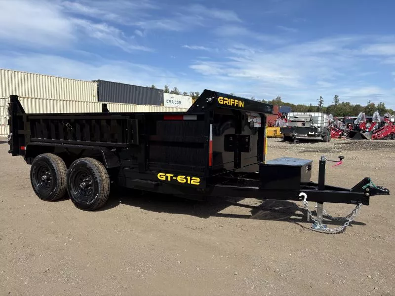 2026 Griffin Trailers 6x12 10K Powder Coated Dump w/ Tarp Kit & Battery Charger