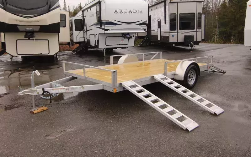 2026 Mission 6.5x14 Aluminum Utility Trailer w/ATV Side Ramp, Pressure Treated Decking. 982 lbs.