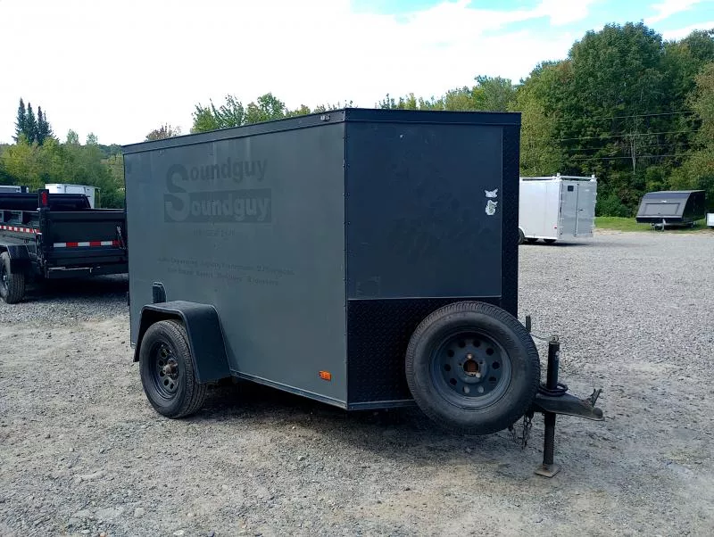 2021 Covered Wagon 5x8 Enclosed Cargo w/Blackout Package, Barn Doors, D-Rings, Spare Tire