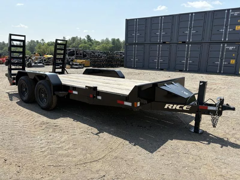 2024 Rice Trailers 7x16 10K Equipment Hauler w/D-Rings, Spare Mount, & Toolbox 