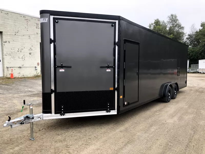 2026 E-Z Hauler 7.5x24 Aluminum 4-Place Drive In/Out Snowmobile Trailer w/Fuel Doors, Tapered Ramps. 2598 lbs.