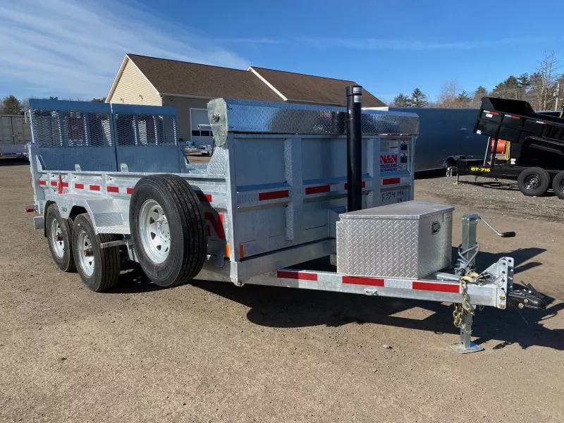2026 N&N Trailers 7x14 Galvanized 15K Dump Trailer w/Combo Gate & Matching Spare