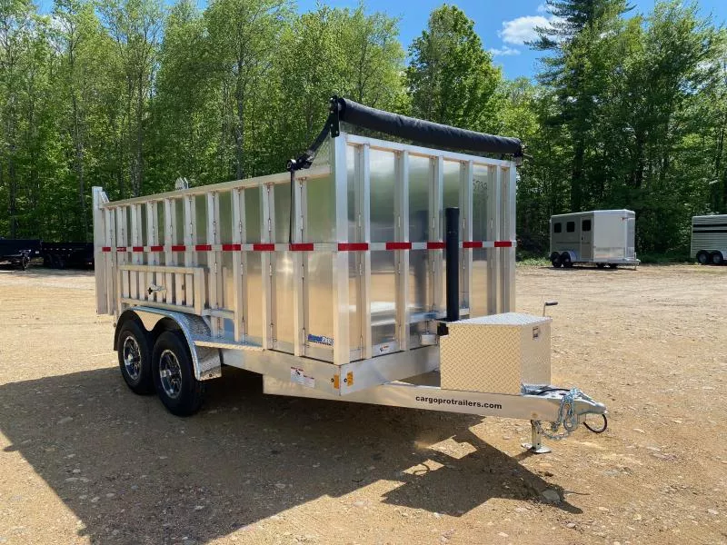 2025 CargoPro Trailers 7x14 Aluminum 12K High Side Dump Trailer w/Ramps & Tarp Kit