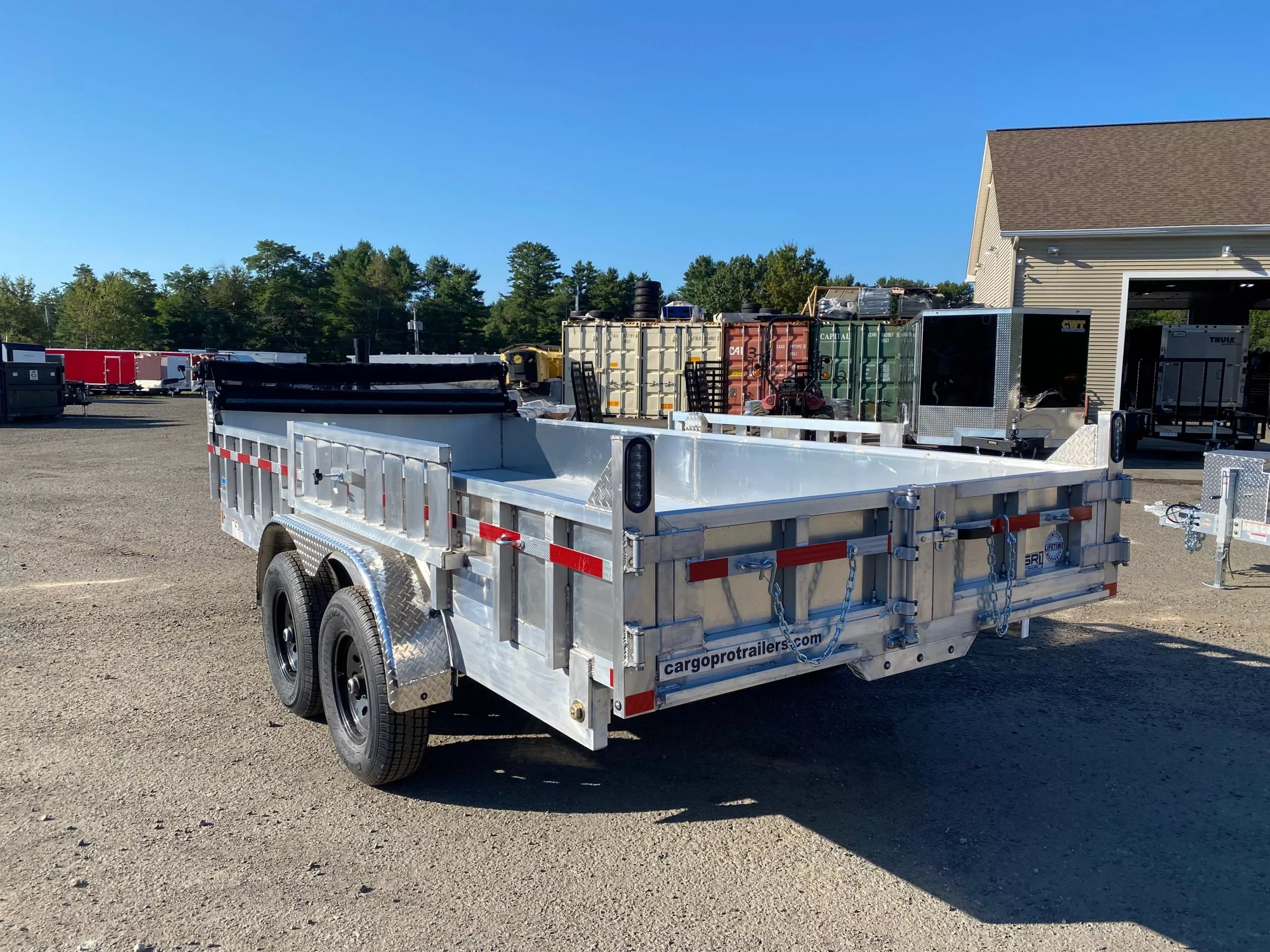 2026 CargoPro Trailers 7x16 Aluminum 12K Dump Trailer w/Tarp Kit