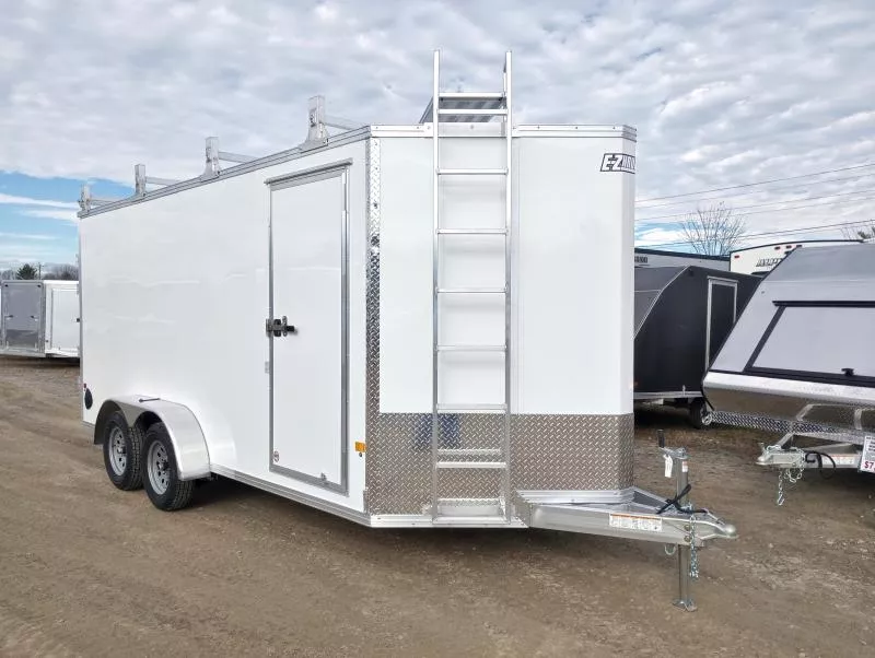 2026 E-Z Hauler 7x16 7K Aluminum Enclosed Cargo Trailer w/Ultimate Contractor Package, Barn Doors