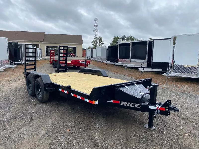 2026 Rice Trailers 7x16 Powder Coated 14K LowPro Equipment Trailer w/Ramps & Toolbox