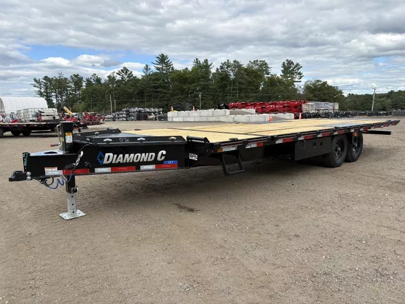 2026 Diamond C Trailers 8.5x24 15K Deckover Tilt Equipment Trailer w/4’ Stationary & Spare Mount