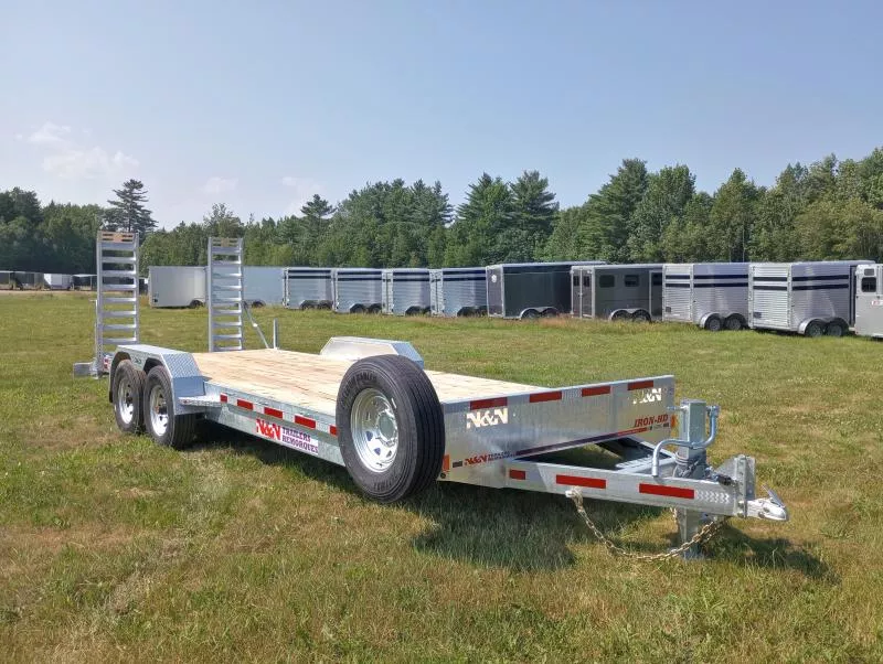 2025 N&N Trailers 7x22 15K Galvanized Equipment Trailer w/Stand-Up Ramps, Spare Tire & Mount