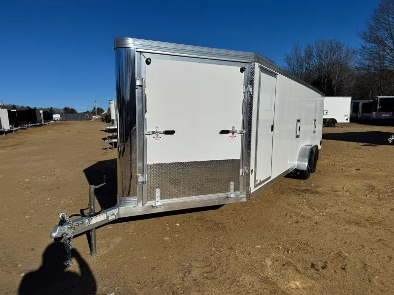 2026 Stealth Trailers 7x24+4.5 Aluminum 4-Place Enclosed Snowmobile Trailer w/Tapered Ramps & Fuel Doors