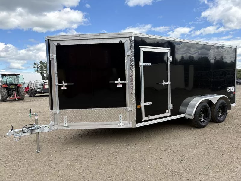 2026 Stealth Trailers 7x14 Aluminum 2-Place Drive-In/Out Snowmobile Trailer w/Spring Assist Ramps, Recessed D-Rings & LED Lighting 