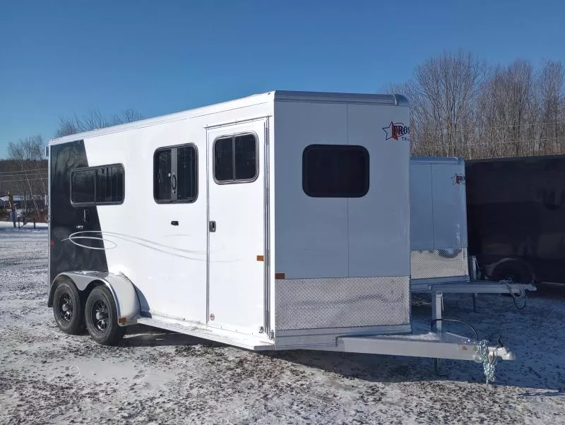 2026 Frontier Ambassador 67" Tack Aluminum 2-Horse Straight Load w/Front Tack, Mangers, Spring Loaded Ramp