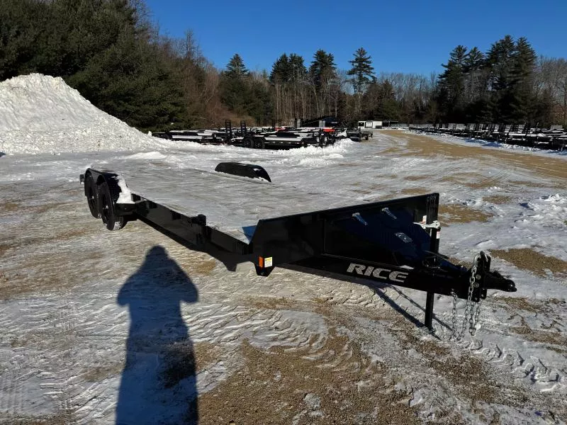 2026 Rice Trailers 7x22 Powder Coated 7k LowPro Car Hauler w/Toolbox & Spare Mount