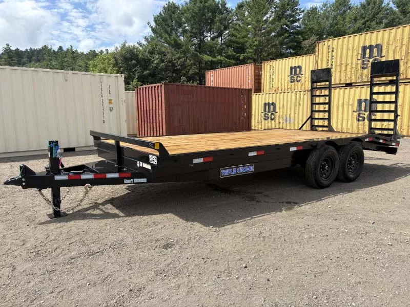 2026 Triple Crown Trailers 8.5x16+4 Deckover 14K Equipment Trailer w/Stand Up Ramps & Tongue Storage Box