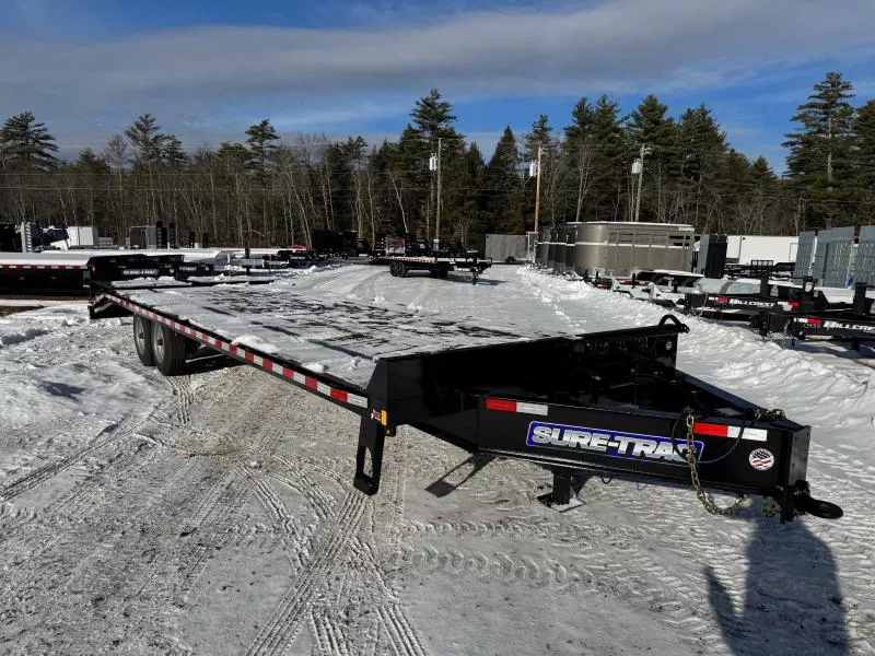 2025 Sure-Trac 8.5X22+5 Powder Coated 17.6K Deckover Equipment Trailer w/Full Width Ramps