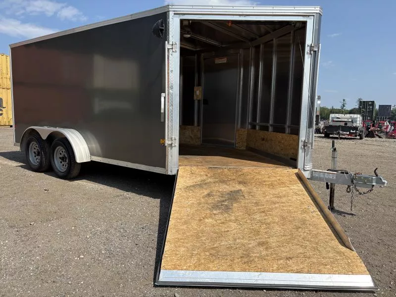 2022 E-Z Hauler 7x14 Aluminum 2-Place Drive In-Out Snowmobile Trailer w/Tapered Ramp Doors