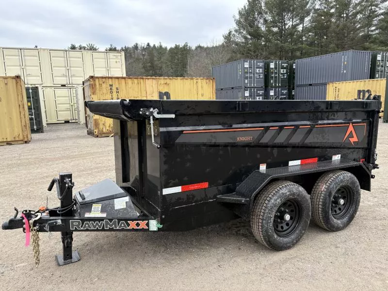 2026 RawMaxx 5X10 10K Powder Coated Dump Trailer w/ 32” Sides, Slide-In Ramps & Tarp Kit 