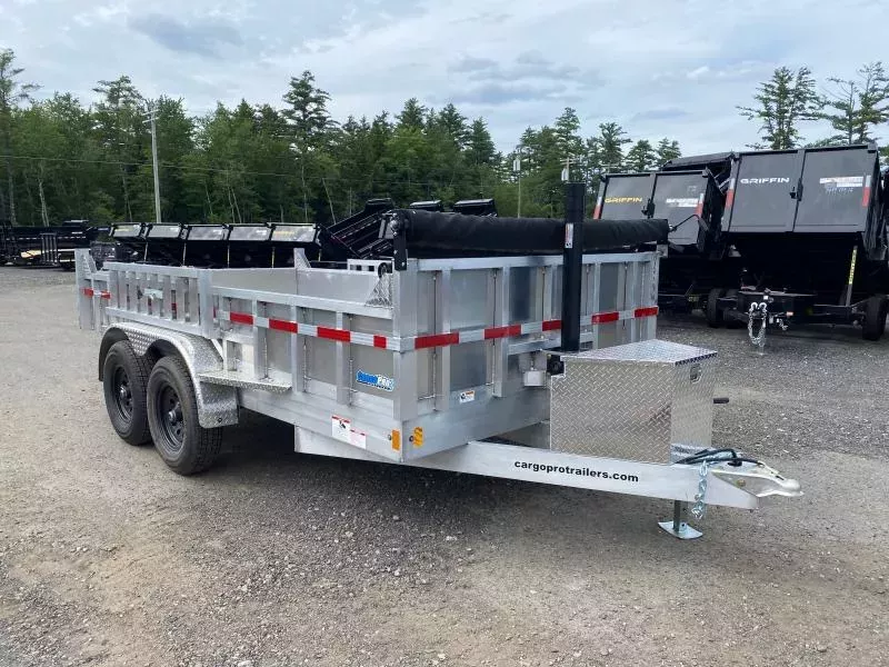 2026 CargoPro Trailers 7x14 Aluminum 12K Dump Trailer w/Tarp Kit & Ramps