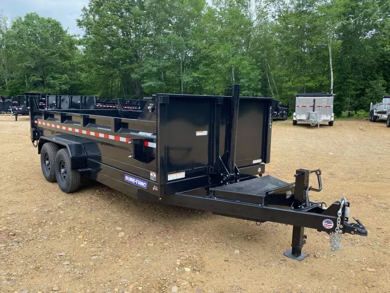 2026 Sure-Trac 7x16 Powder Coated 14K Telescopic Dump Trailer w/Ramps & Tarp