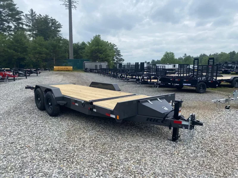 2025 Rice Trailers 7x16+4 Powder Coated 14K Partial Tilt Equipment Trailer w/D-Rings & Toolbox