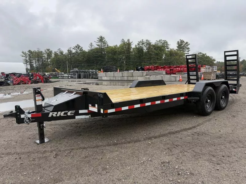 2026 Rice Trailers 7x20 14K Equipment Hauler w/Spare Mount, D-Rings & Toolbox