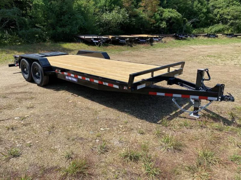 2026 Sure-Trac 7x17+3 Powder Coated 14K Equipment Trailer w/Full Width Ramps