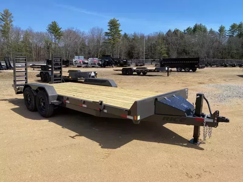 2026 Rice Trailers 7x20 Powder Coated 14K LowPro Equipment Trailer w/Toolbox & Ramps