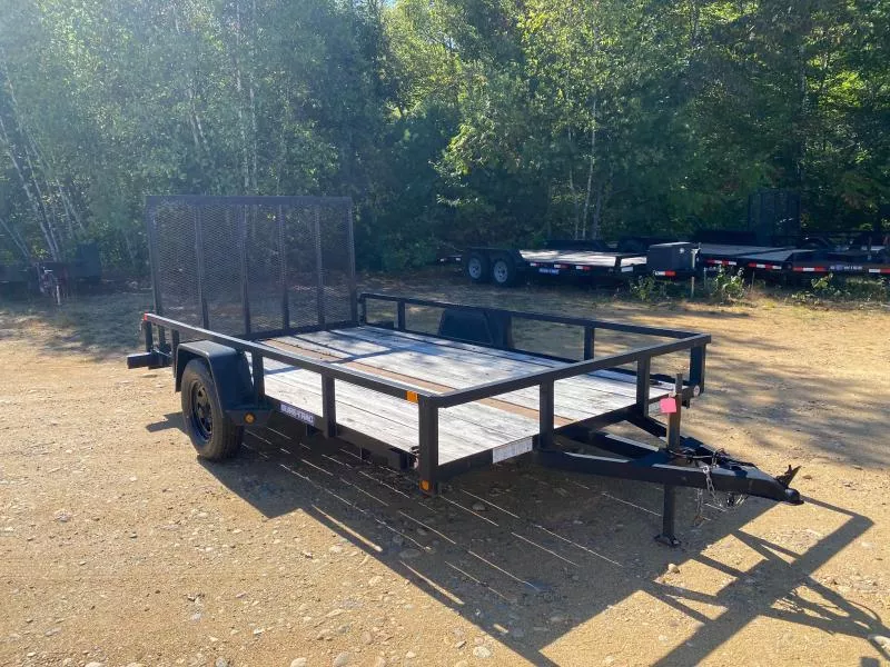2014 Sure-Trac 7x12 Powder Coated 3K Utility Trailer w/Fold Flat Ramp Gate