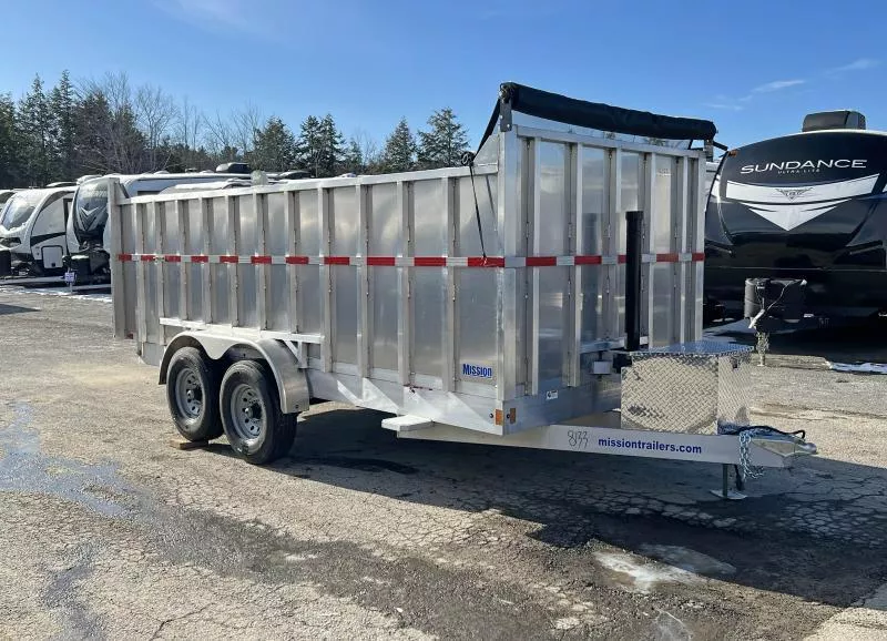 2026 Mission Trailers 7x16 14K Aluminum Hydraulic Dump w/48" Sides, Stowable Ramps, HD D-Rings, Barn Doors, Tarp Kit.