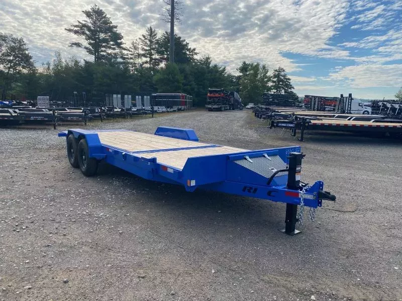 2026 Rice Trailers 7x16+6 Powder Coated 14K Partial Tilt Equipment Trailer w/D-Rings & Toolbox