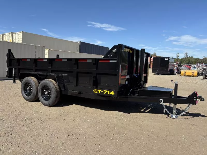 2026 Griffin Trailers 7x14 14K Telescopic Powder Coated Dump Trailer w/Tarp Kit, Battery Charger & Ramps