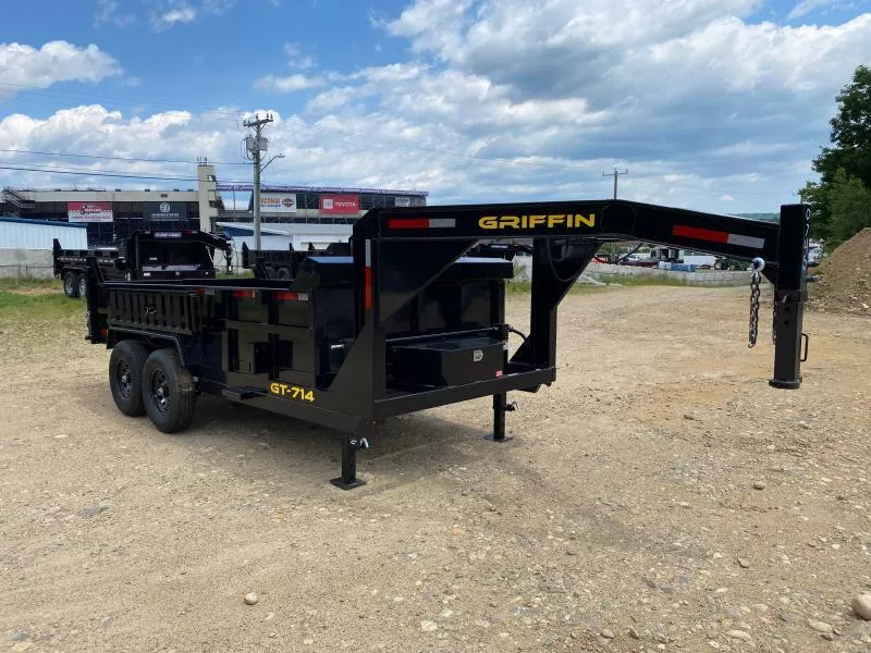 2025 Griffin Trailers 7x14 Powder Coated 14K Gooseneck Dump Trailer w/Ramp Kit