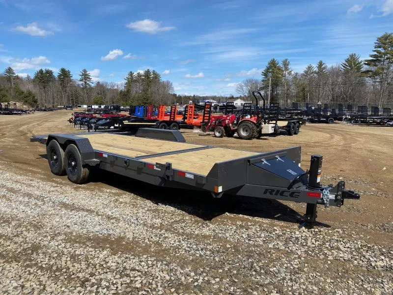 2025 Rice Trailers 7x16+6 Powder Coated 14K Partial Tilt Equipment Trailer w/D-Rings & Toolbox