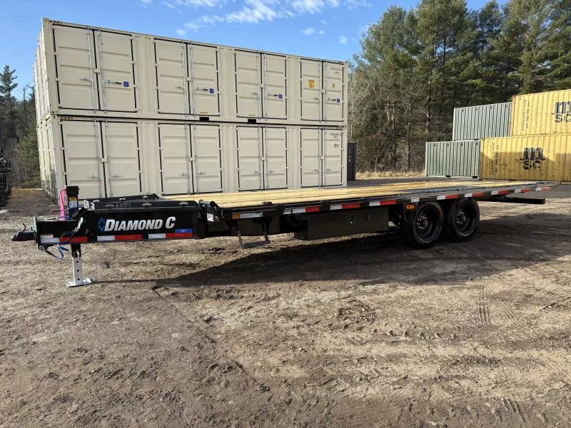 2026 Diamond C Trailers 8.5x22 18K Deckover Full Tilt Equipment Trailer w/Front Steps, Bluetooth Controller, & Cable Winch Equipment Trailer