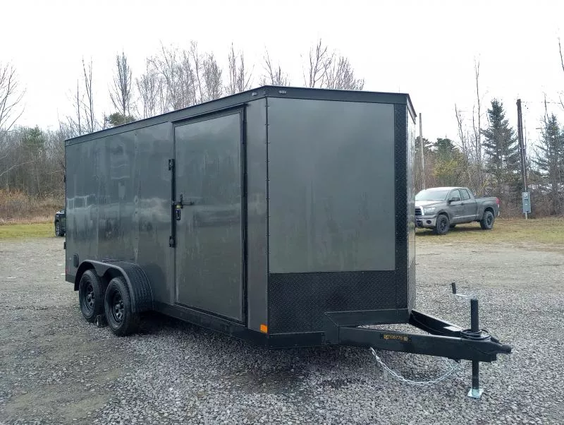 2026 Covered Wagon Trailers 7x16 7K Enclosed Cargo w/Blackout Package, Spring Assist Rear Ramp