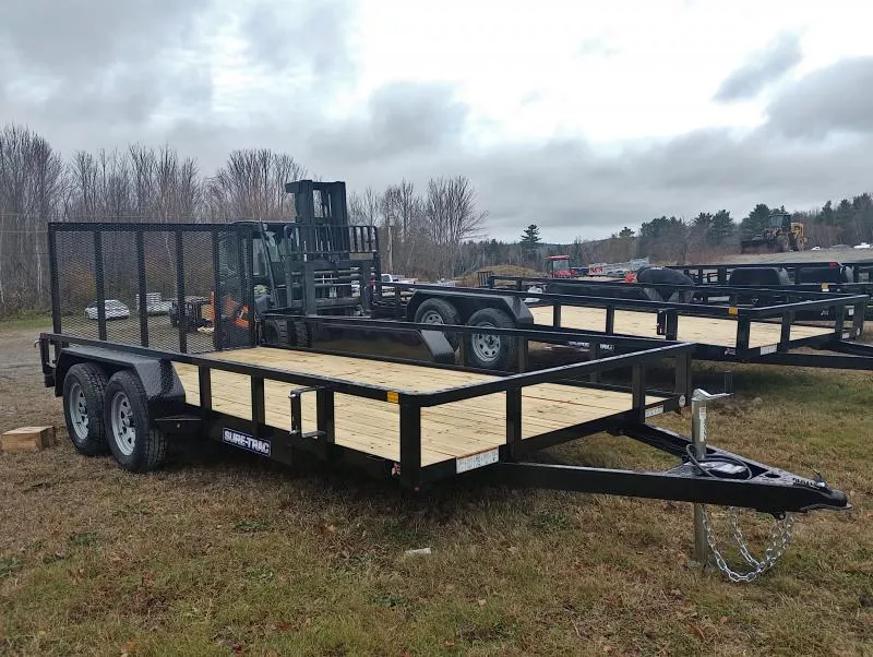 2025 Sure-Trac 7x16 7K Powder Coated Utility Trailer w/Ramp Gate, Spare Tire Mount