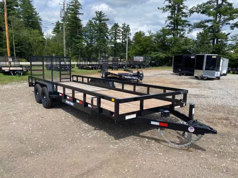 2026 Sure-Trac 7x22 Powder Coated 10K Landscape Trailer w/Rear Ramp Gate