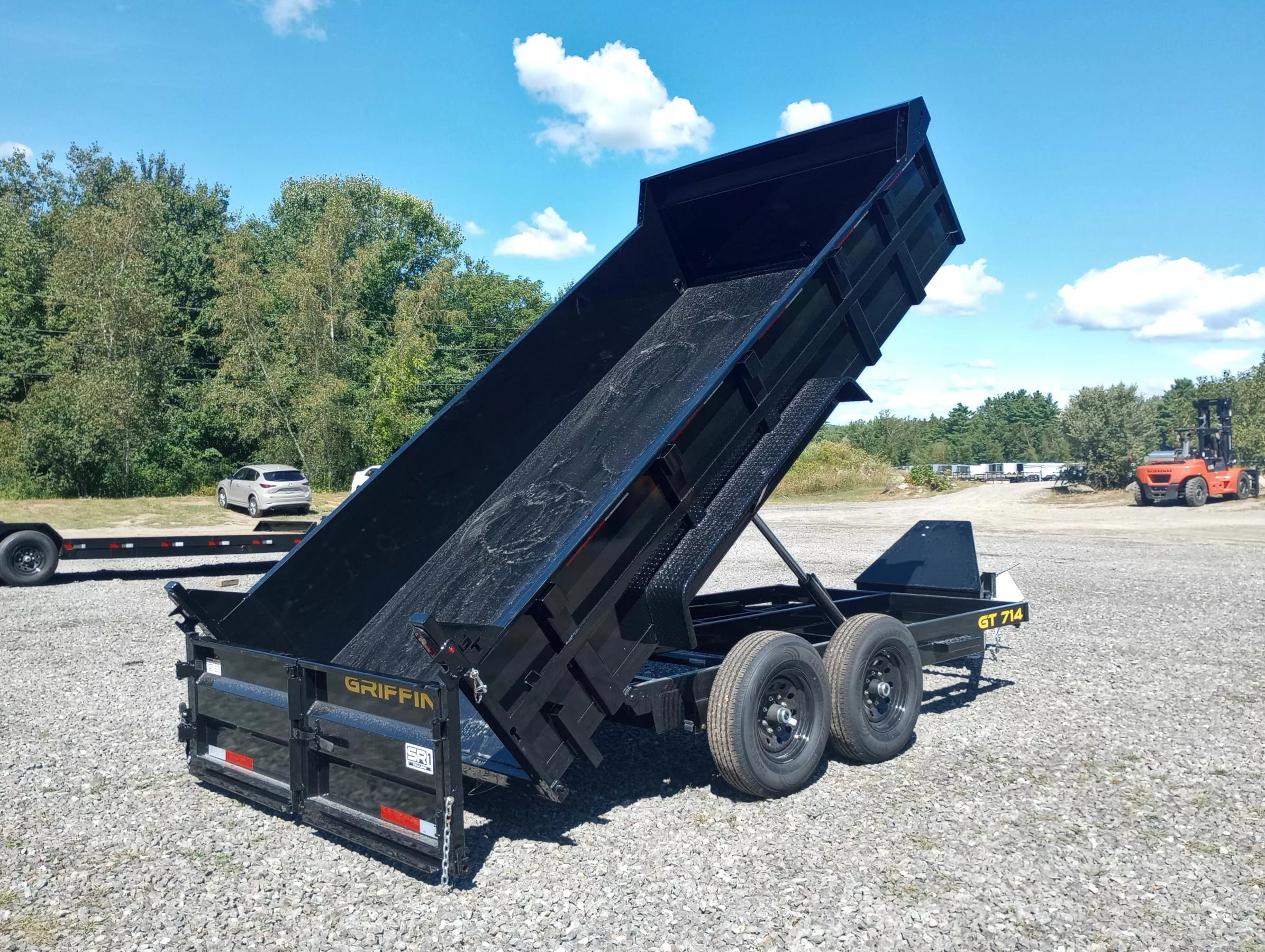 2026 Griffin Trailers 7x14 14K Powder Coated Dump w/Slide-In Ramps