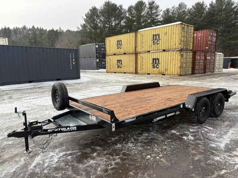 2026 Southland Trailers 7x16 7K Flat Deck Equipment Trailer w/Slide-In Ramps 