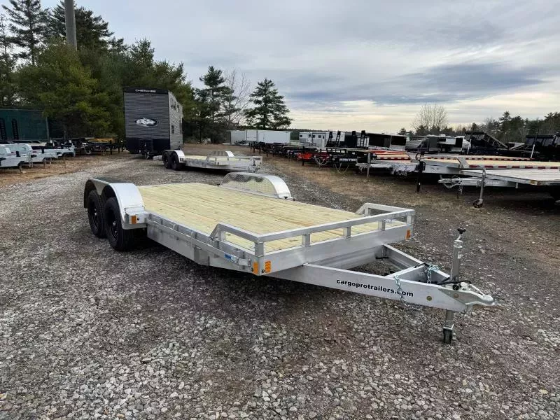 2026 CargoPro Trailers 7x18 Aluminum Economy Wood Deck 7K Car Hauler w/Removable Fender