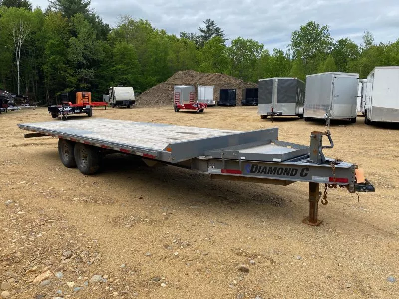 2022 Diamond C Trailers 8.5x22 Powder Coated 14.9K Full Tilt Deckover Equipment Trailer w/Winch Plate & HD Toolbox